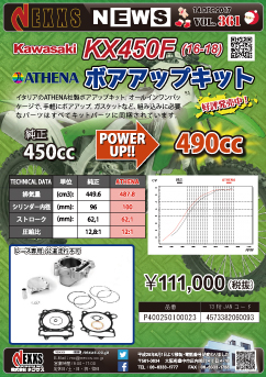 ATHENA KAWASAKI KX450F(16-18) ボアアップキット